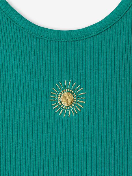 Ribbed Knit Tank Top for Girls emerald green - vertbaudet enfant 