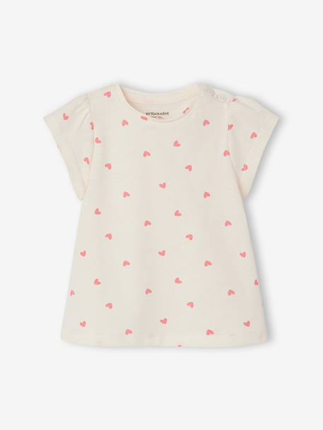 Fancy T-Shirt for Baby Girls light blue+rose - vertbaudet enfant 