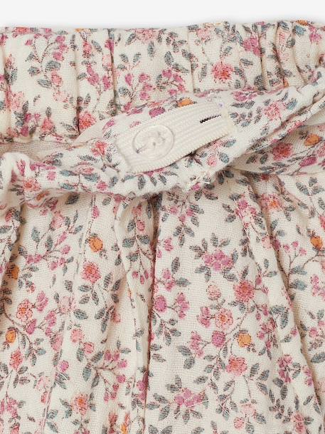 Frilled Bermuda Shorts in Cotton Gauze for Girls printed blue+printed white - vertbaudet enfant 
