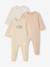 Pack of 3 Organic Cotton Sleepsuits for Babies beige+ecru+sage green - vertbaudet enfant 