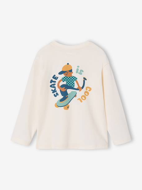 Boy's long-sleeved t-shirt ecru+slate blue - vertbaudet enfant 