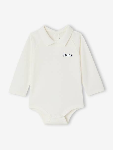 Organic Cotton Bodysuit for Baby Boys ecru - vertbaudet enfant 