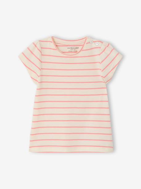 Fancy T-Shirt for Baby Girls light blue+rose - vertbaudet enfant 