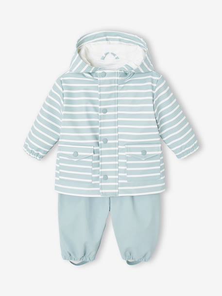 Rain coat and trousers set for baby boys grey blue - vertbaudet enfant 