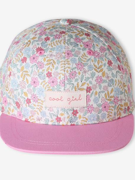 Floral Cap for Girls blue+peony pink+printed white - vertbaudet enfant 