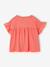 Girl's t-shirt with embroidered details coral+ecru+khaki - vertbaudet enfant 
