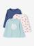 Lot de 3 t-shirts fille fantaisie manches longues anthracite+bleu grisé+corail+indigo+rose - vertbaudet enfant 