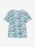 Printed boy's t-shirt denim blue+lichen+marl white+mint green - vertbaudet enfant 