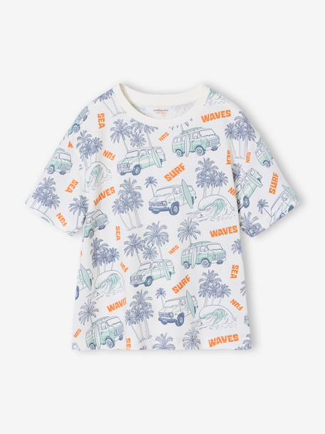 Short-Sleeved T-Shirt for Boys anthracite+ecru+white - vertbaudet enfant 