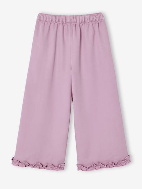 Wide-Leg, Lyocell Bermuda Shorts for Girls khaki+lilac - vertbaudet enfant 