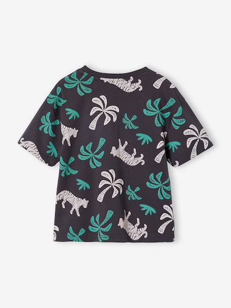 Short-Sleeved T-Shirt for Boys anthracite+ecru+white - vertbaudet enfant 
