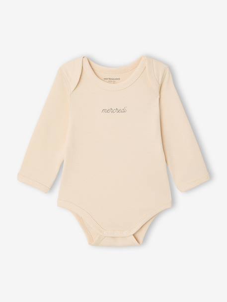 Pack of 7 Long-Sleeved Bodysuits for Babies set white - vertbaudet enfant 