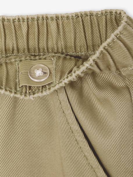 Wide-Leg, Lyocell Bermuda Shorts for Girls khaki+lilac - vertbaudet enfant 