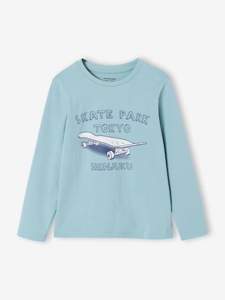Printed T-Shirt for Boys grey blue+marl white+navy blue - vertbaudet enfant 