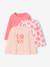 Pack of 3 long-sleeved girls' fancy t-shirts anthracite+coral+grey blue+grey green+indigo+rose - vertbaudet enfant 