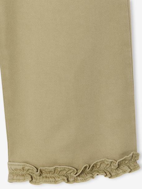 Wide-Leg, Lyocell Bermuda Shorts for Girls khaki+lilac - vertbaudet enfant 