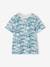 Printed boy's t-shirt denim blue+lichen+marl white+mint green - vertbaudet enfant 