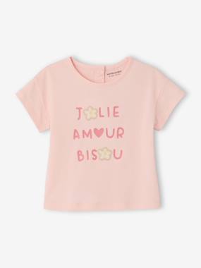 Baby-T-shirts & Roll Neck T-Shirts-T-shirts-T-Shirt with Crochet Details for Baby Girls