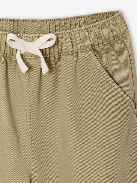 Wide-Leg, Lyocell Bermuda Shorts for Girls khaki+lilac - vertbaudet enfant 