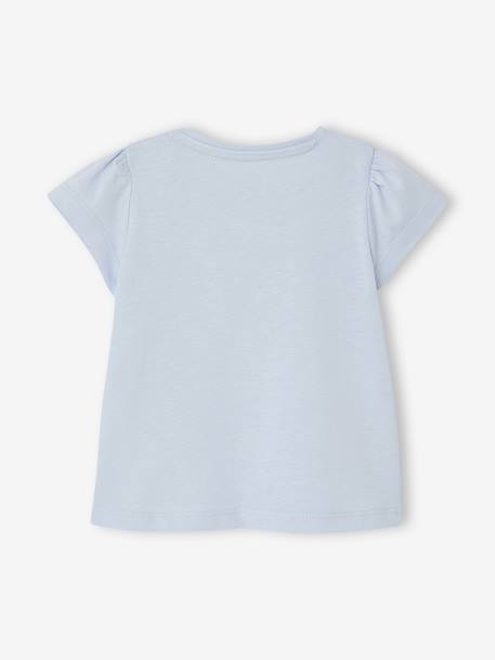 Fancy T-Shirt for Baby Girls light blue+rose - vertbaudet enfant 