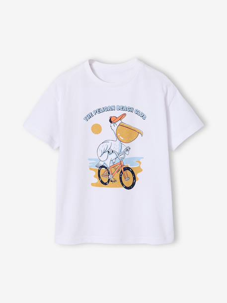 T-shirt garçon manches courtes animaux blanc+écru+vert sapin - vertbaudet enfant 