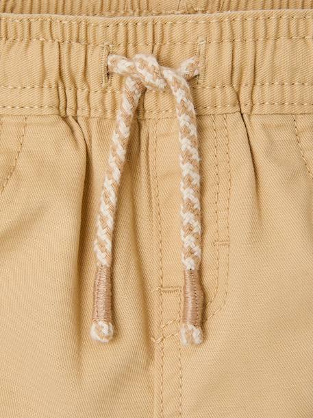 Twill Shorts with Elasticated Waistband, for Baby Boys cappuccino+terracotta - vertbaudet enfant 