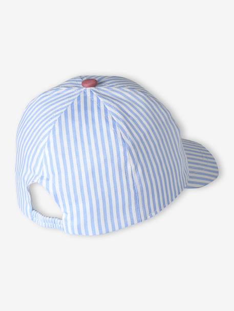 Striped Cotton Cap for Baby Girls striped blue - vertbaudet enfant 