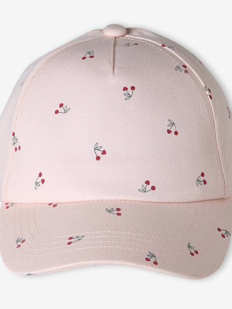 Cotton Cap with Cherry Pattern for Girls pale pink - vertbaudet enfant 