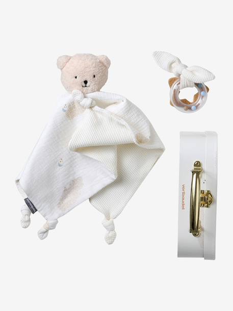 Doudou personnalisable et hochet avec mallette NUAGE blanc - vertbaudet enfant 