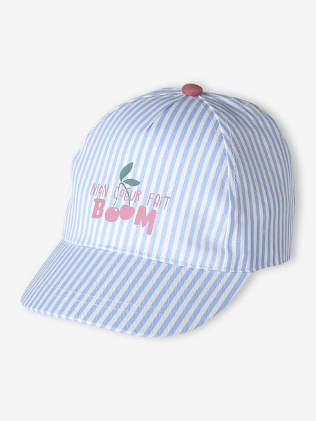 Striped Cotton Cap for Baby Girls striped blue - vertbaudet enfant 