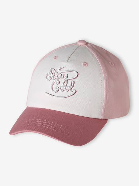 Casquette enfant fille coton brodée vieux rose - vertbaudet enfant 