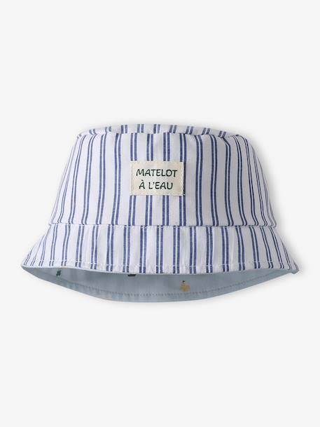 Reversible Bucket Hat for Baby Boys sky blue - vertbaudet enfant 