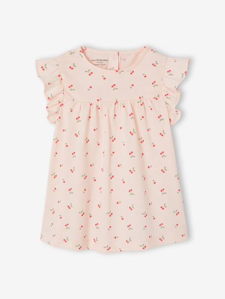 Jersey Knit Dress for Babies BLUE DARK STRIPED+rose+vanilla - vertbaudet enfant 