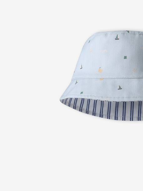 Reversible Bucket Hat for Baby Boys sky blue - vertbaudet enfant 