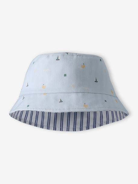 Reversible Bucket Hat for Baby Boys sky blue - vertbaudet enfant 