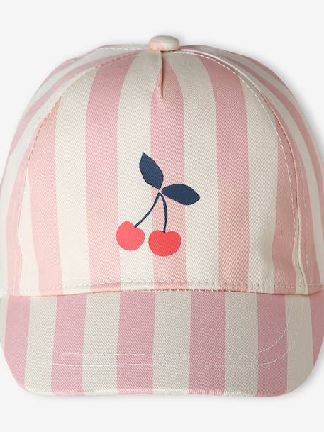 Girl's cap striped pink - vertbaudet enfant 