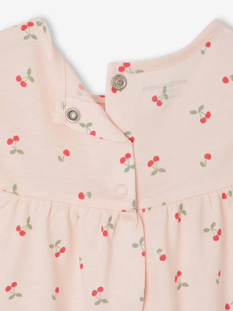 Jersey Knit Dress for Babies BLUE DARK STRIPED+rose+vanilla - vertbaudet enfant 