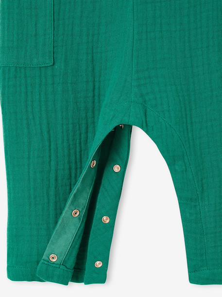 Cotton Gauze Jumpsuit emerald green - vertbaudet enfant 