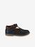 Girls' leather mary janes with touch-and-close fastening navy blue+white - vertbaudet enfant 