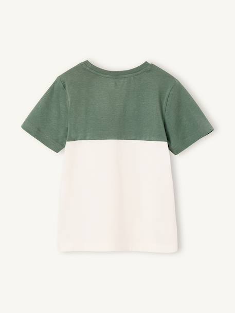 Colourblock T-Shirt for Boys BLUE MEDIUM SOLID WITH DESIGN+English green+mint green+ORANGE MEDIUM SOLID WITH DESIG - vertbaudet enfant 
