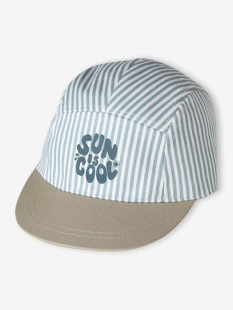 Striped Cap for Babies grey blue - vertbaudet enfant 
