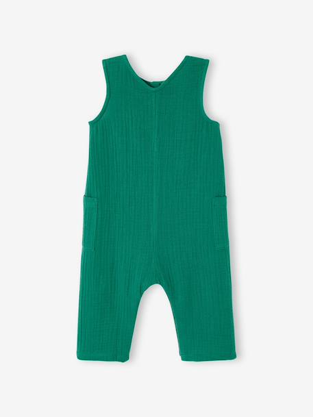 Cotton Gauze Jumpsuit emerald green - vertbaudet enfant 