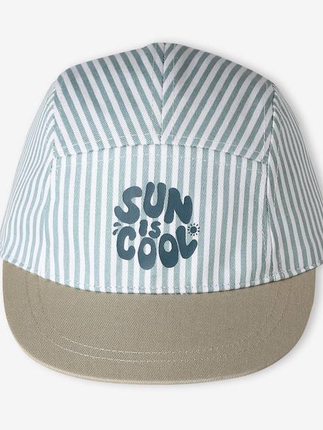 Striped Cap for Babies grey blue - vertbaudet enfant 