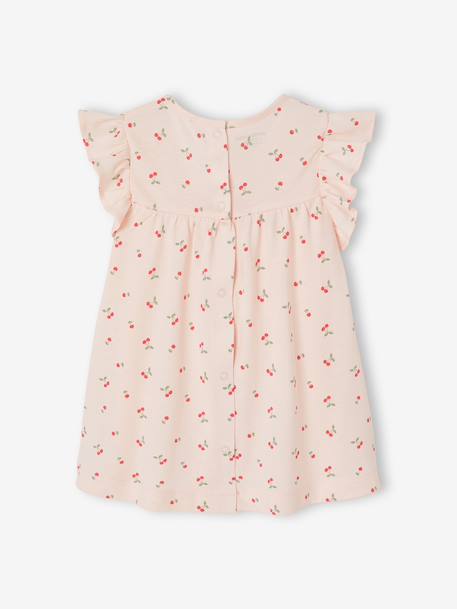 Jersey Knit Dress for Babies BLUE DARK STRIPED+rose+vanilla - vertbaudet enfant 