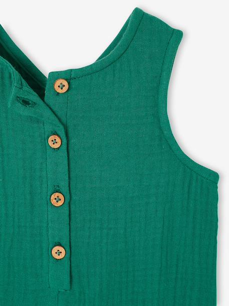 Cotton Gauze Jumpsuit emerald green - vertbaudet enfant 