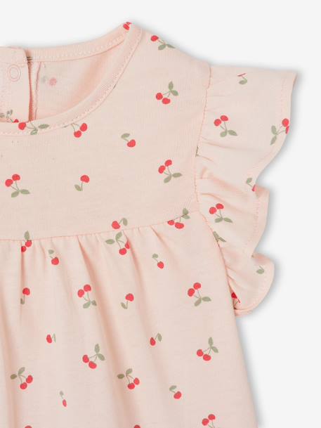 Jersey Knit Dress for Babies BLUE DARK STRIPED+rose+vanilla - vertbaudet enfant 