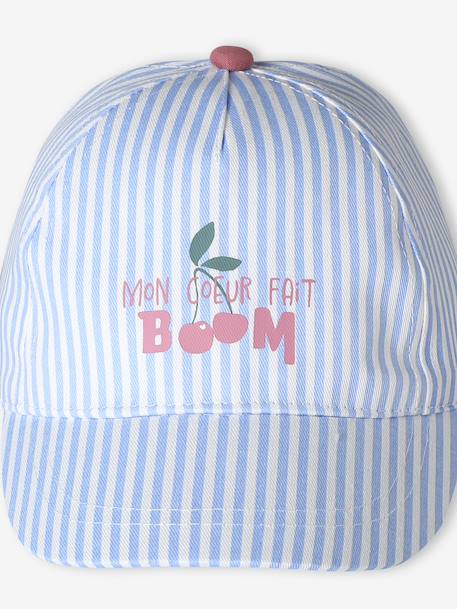 Striped Cotton Cap for Baby Girls striped blue - vertbaudet enfant 