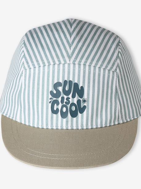 Striped Cap for Babies grey blue - vertbaudet enfant 