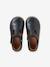 Girls' leather mary janes with touch-and-close fastening navy blue+white - vertbaudet enfant 