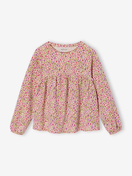 Printed Top for Girls beige+ecru+grey green+rosy - vertbaudet enfant 